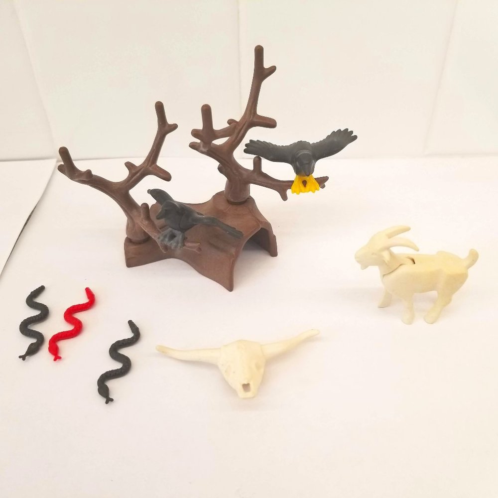 Playmobil Desert Scene Goat Snakes Crows Animals Tree